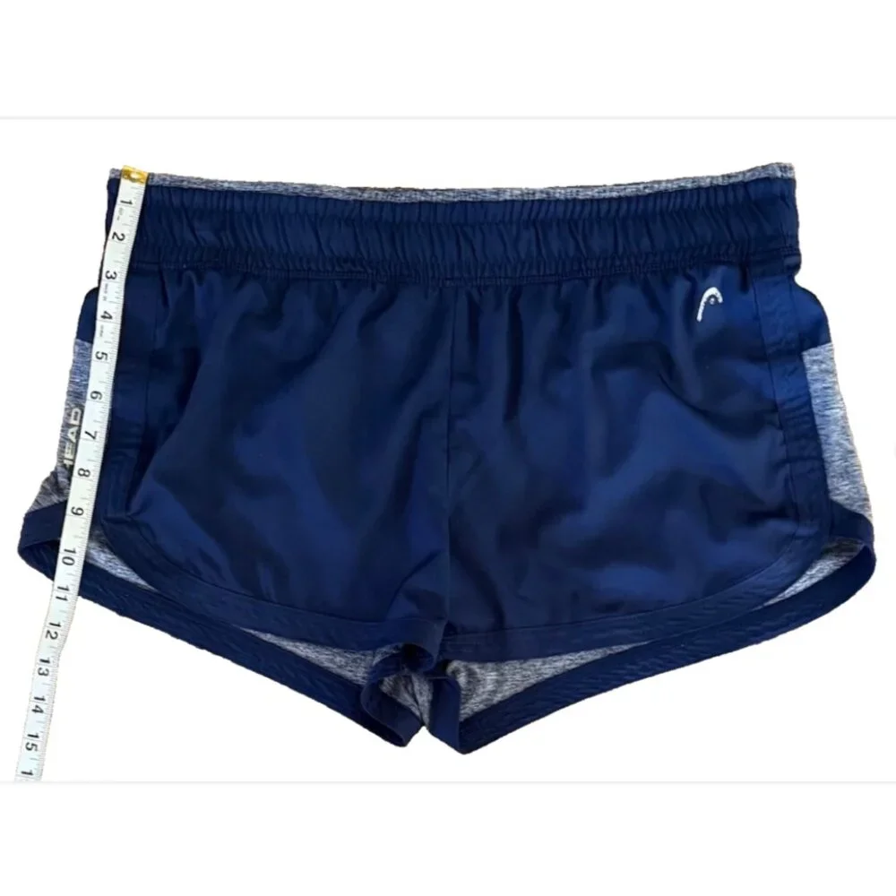 HEAD Women's Half Mile Athletic Shorts Blue Gray Running Gym Lined Athleisure